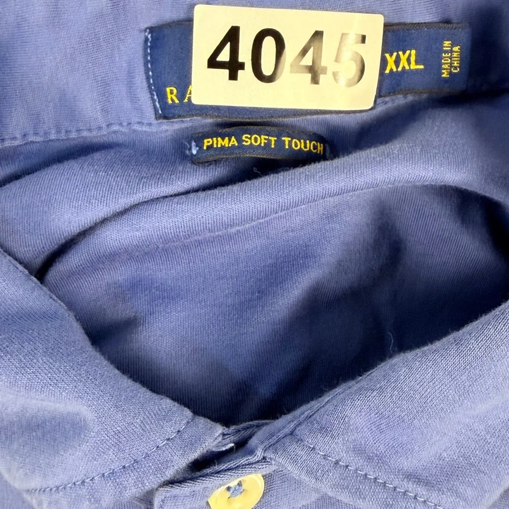 Polo Ralph Lauren‎ Polo Mens XXL Blue Pima Soft Touch Cotton Short Sleeve Pony